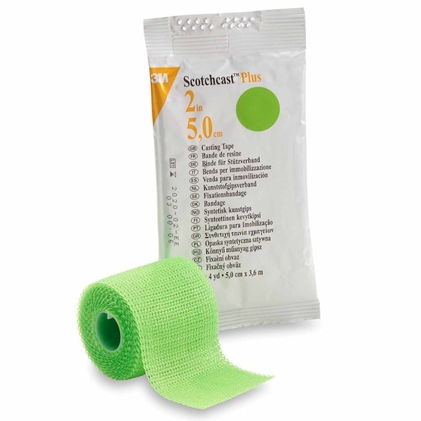 3M Scotchcast Cast Tape 2 Inch X 12 Foot Fiberglass / Resin Bright Green, 82002V - main